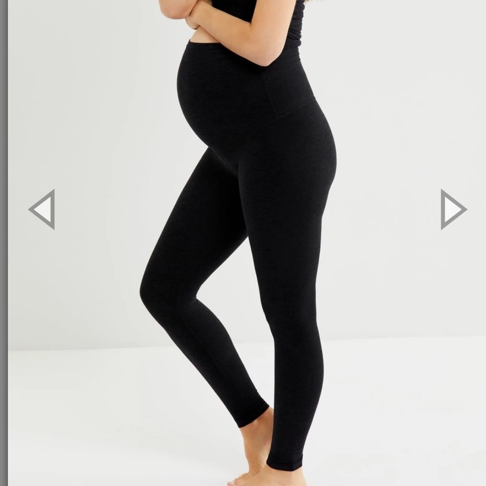 Beyond the bump, beyond yoga, black spacedye ankle length legging, M